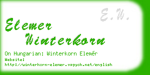 elemer winterkorn business card